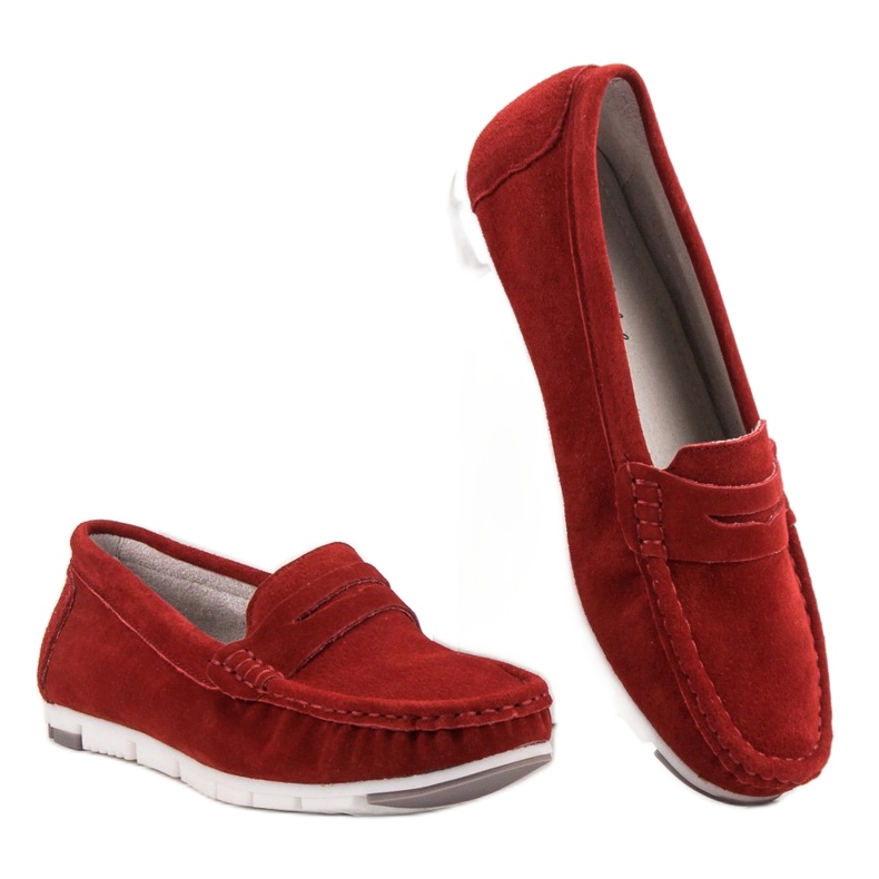 Filippo Red Leather Loafers 2