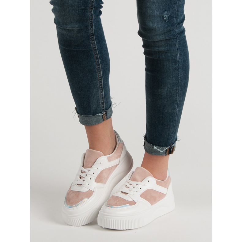 Seastar Fashionable Creepers white pink 2 Seastar Fashionable Creepers white pink 2