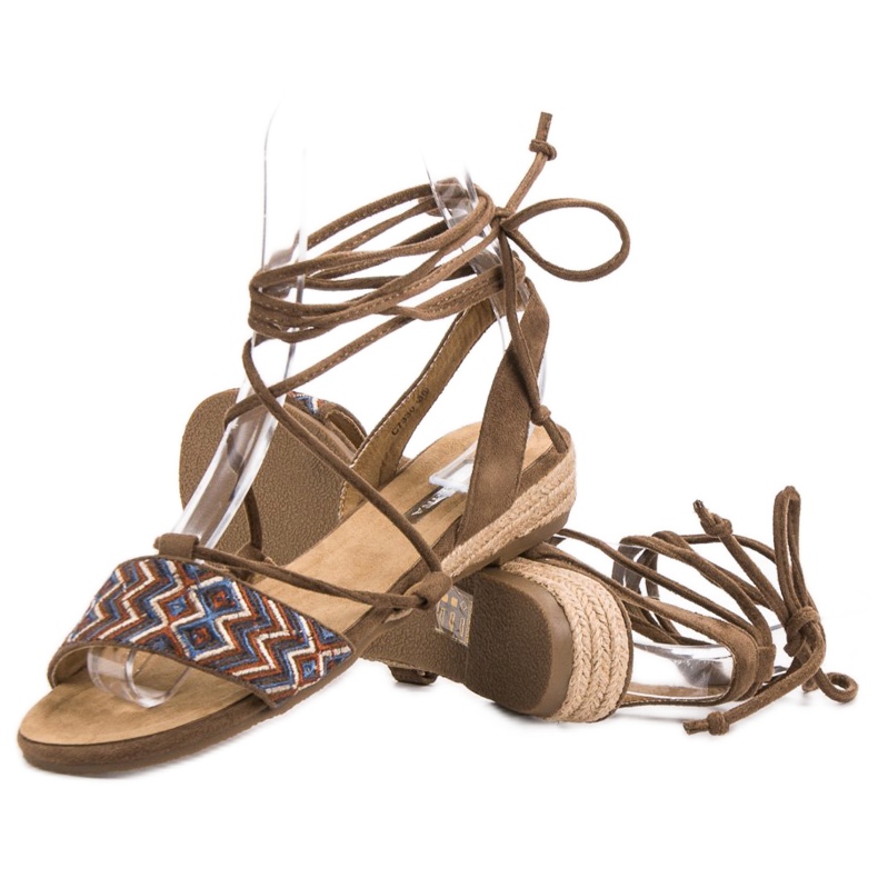 Corina Tied sandals brown 1