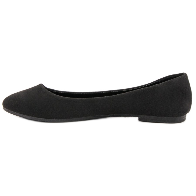 Ideal Shoes Black Textile Ballerinas 1