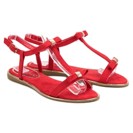 Sandals With A Bow VINCEZA red 1