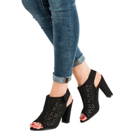Queen Vivi Openwork Sandals With Uppers black 1