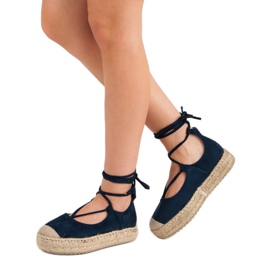 Corina Navy Blue Tied Espadrilles 1 Corina Navy Blue Tied Espadrilles 1