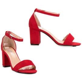 Super Mode Elegant Suede Sandals red 1