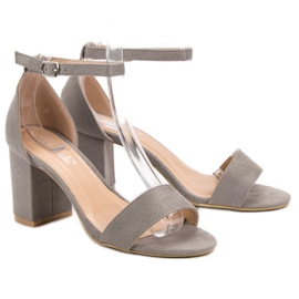 Super Mode Elegant Suede Sandals grey 1
