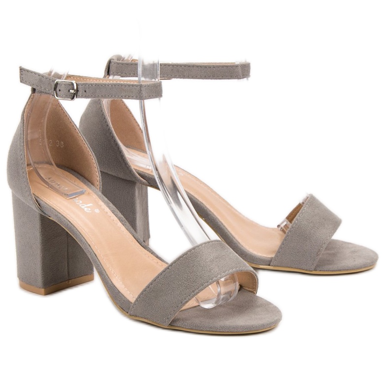 Super Mode Elegant Suede Sandals grey 1