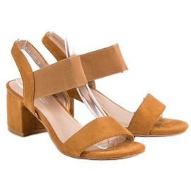 SHELOVET High Heeled Sandals brown 1