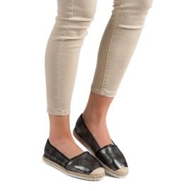 Lucky Shoes Black Glitter Espadrilles 2 Lucky Shoes Black Glitter Espadrilles 2