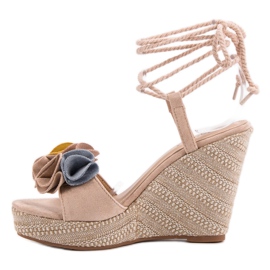 Seastar Tied Sandals On Wedge beige 1