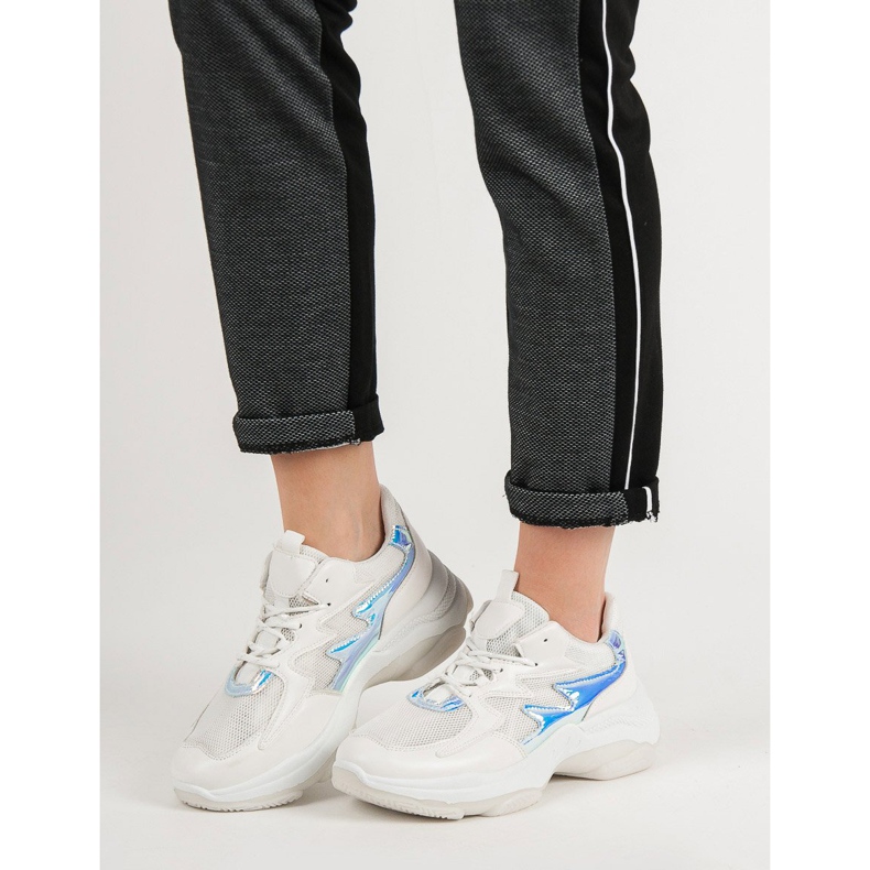 Kayla White Sneakers With Holo Effect 1