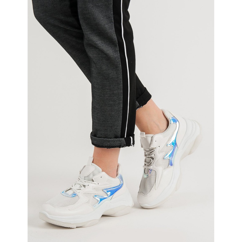 Kayla White Sneakers With Holo Effect 2