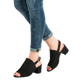 Suede Closed Sandals black 1
