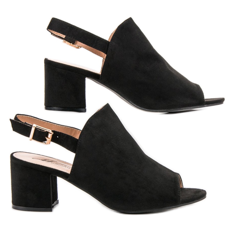 Suede Closed Sandals black 2