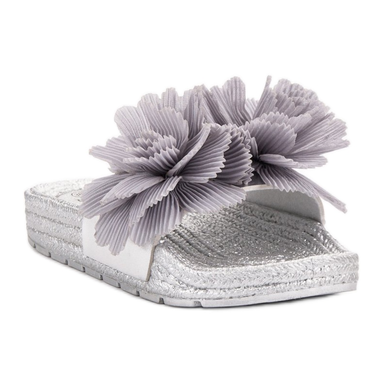 Seastar Gray Slippers With Flowers grey 1