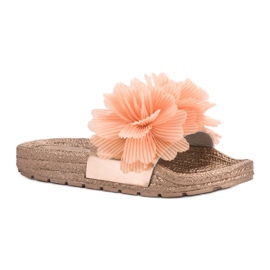 Seastar Orange Slippers With Flowers yellow 1