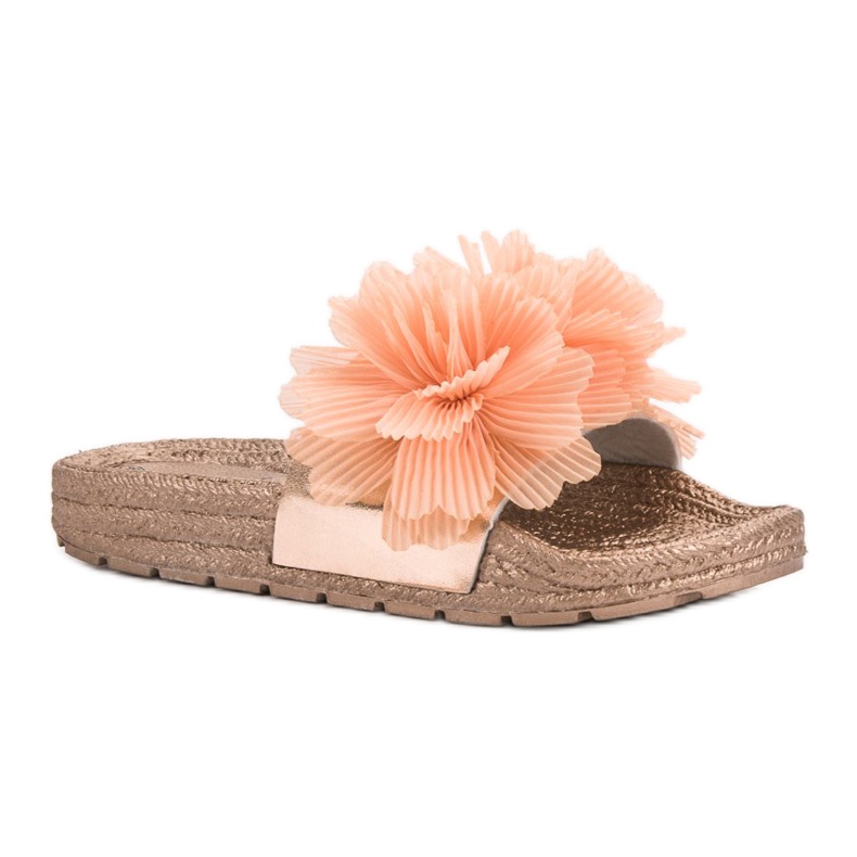 Seastar Orange Slippers With Flowers yellow 1