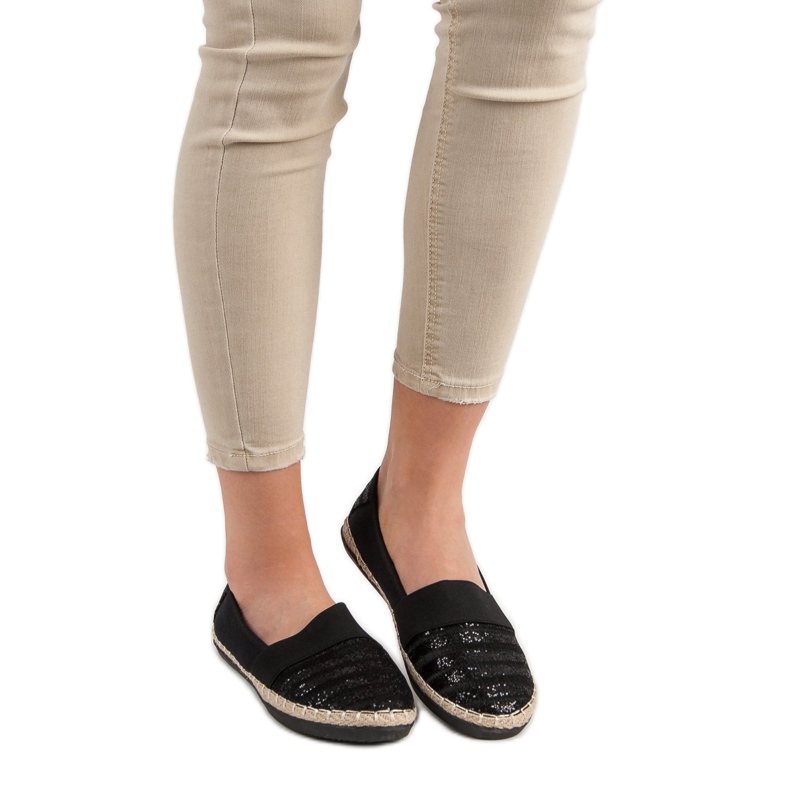 Kayla Shiny Espadrilles black 1