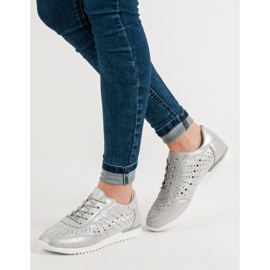 Kylie Silver Leather Shoes grey 2