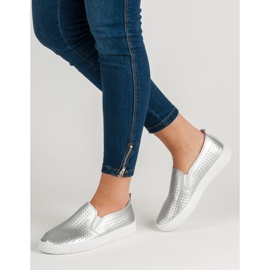 SHELOVET Openwork Slipons grey 2