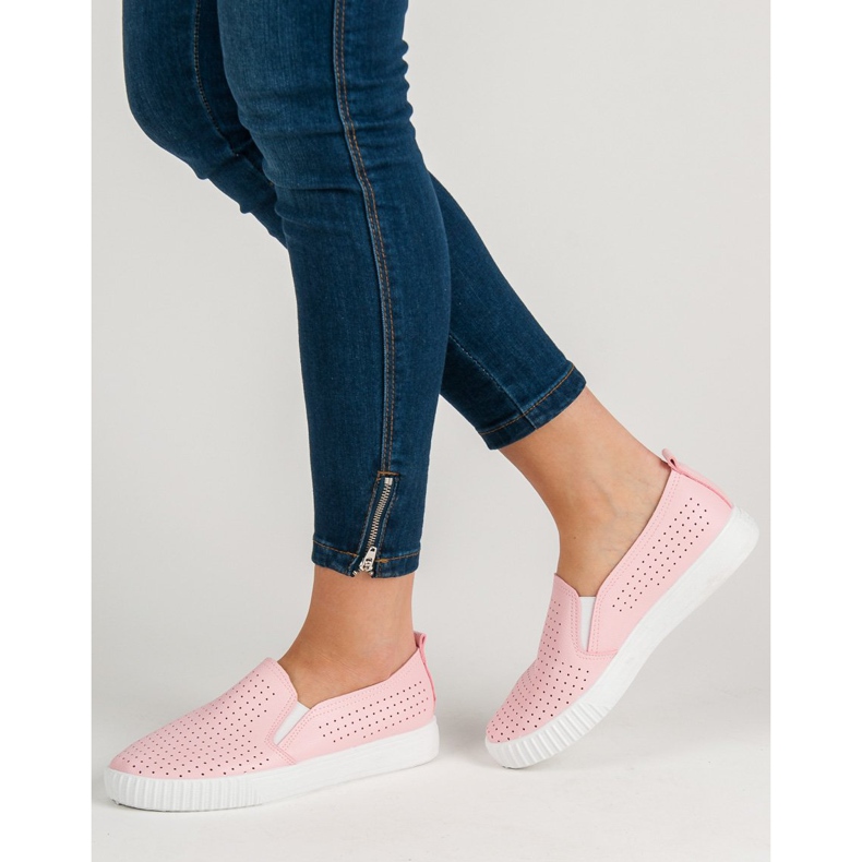 SHELOVET Openwork Slipons pink 1