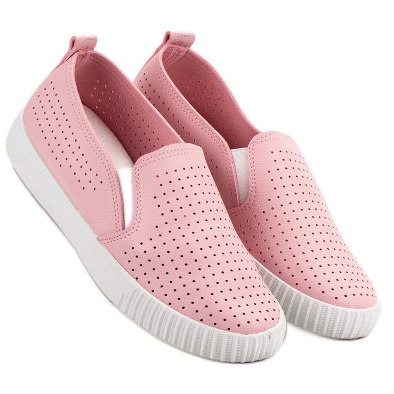 SHELOVET Openwork Slipons pink 2