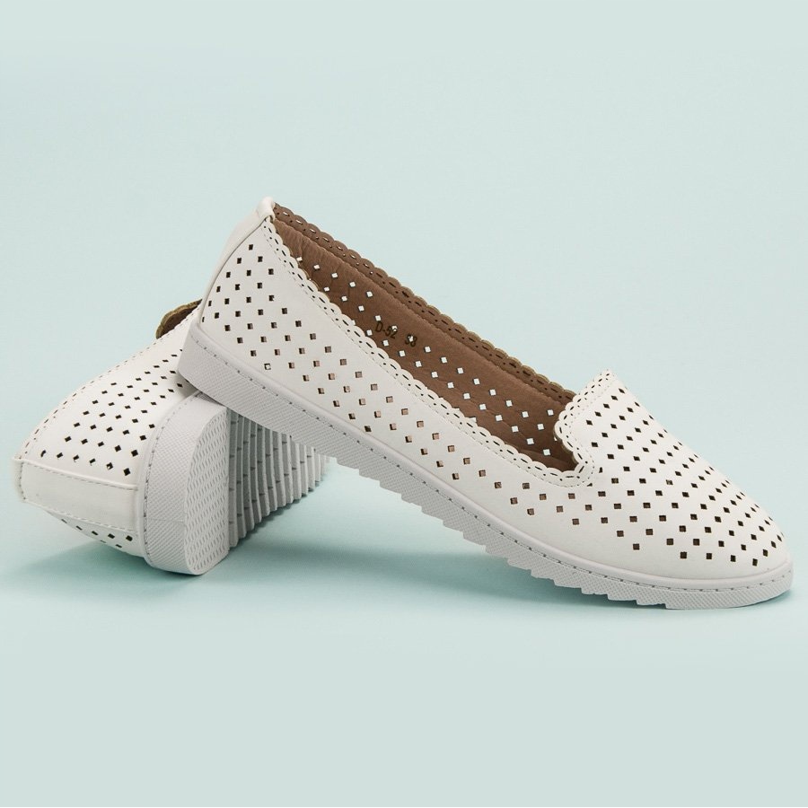 SHELOVET Openwork Lords white - KeeShoes