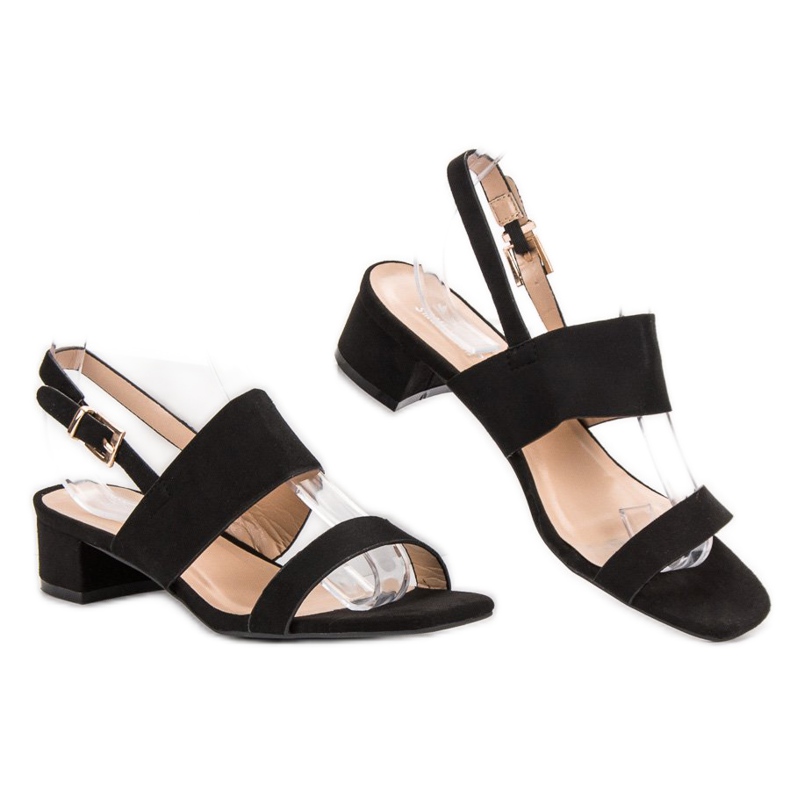 Small Swan Comfortable high-heeled sandals black 2