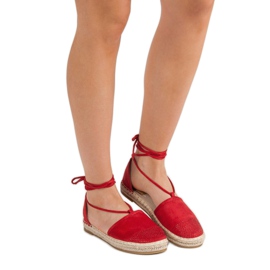 Seastar Tied Espadrilles With Crystals red 1