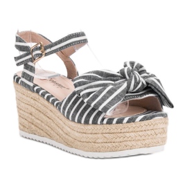 Seastar Wedge Sandals With A Bow grey 1