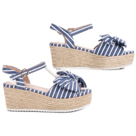 Seastar Wedge Sandals With A Bow blue 2