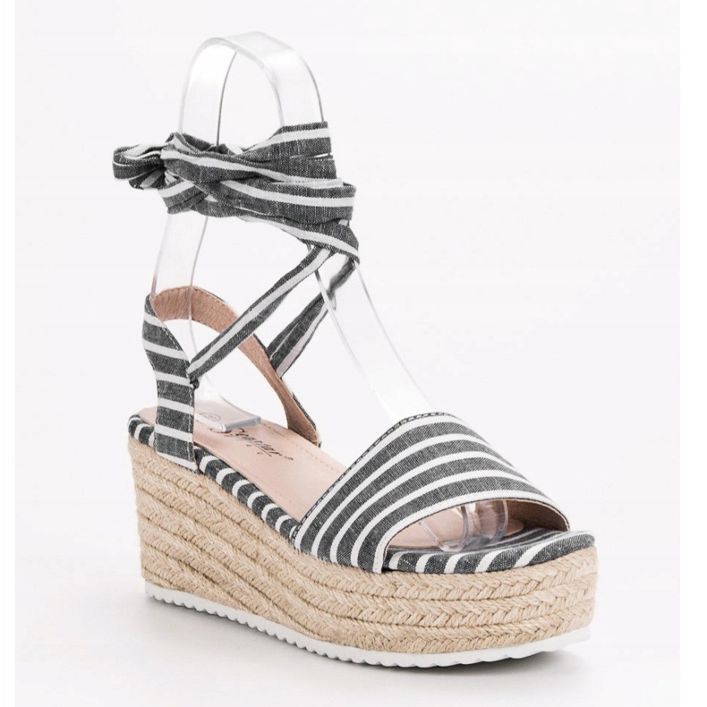 Seastar Stripe Sandals On Wedge grey 1