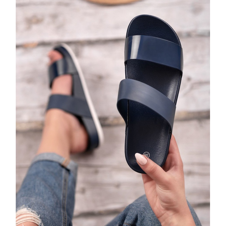 SHELOVET Comfortable Navy Blue Slippers 2 SHELOVET Comfortable Navy Blue Slippers 2