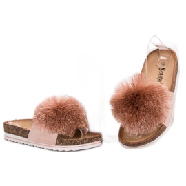 Seastar Slippers With Pompom pink 1
