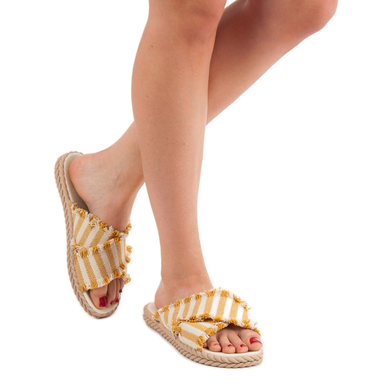 Seastar Striped Slippers yellow 2 Seastar Striped Slippers yellow 2