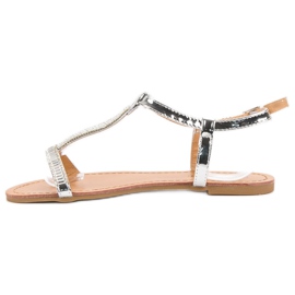 Abloom Lacquered Flat Sandals grey 1