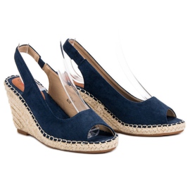 Seastar Wedge Sandals blue navy blue 1