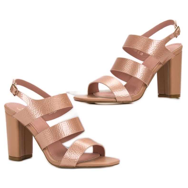 SHELOVET Pink Sandals On A Bar 1