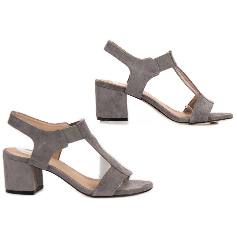 Evento Slip-on Sandals On A Post grey 1