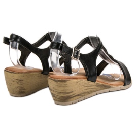 Renda Wedge Sandals black 1