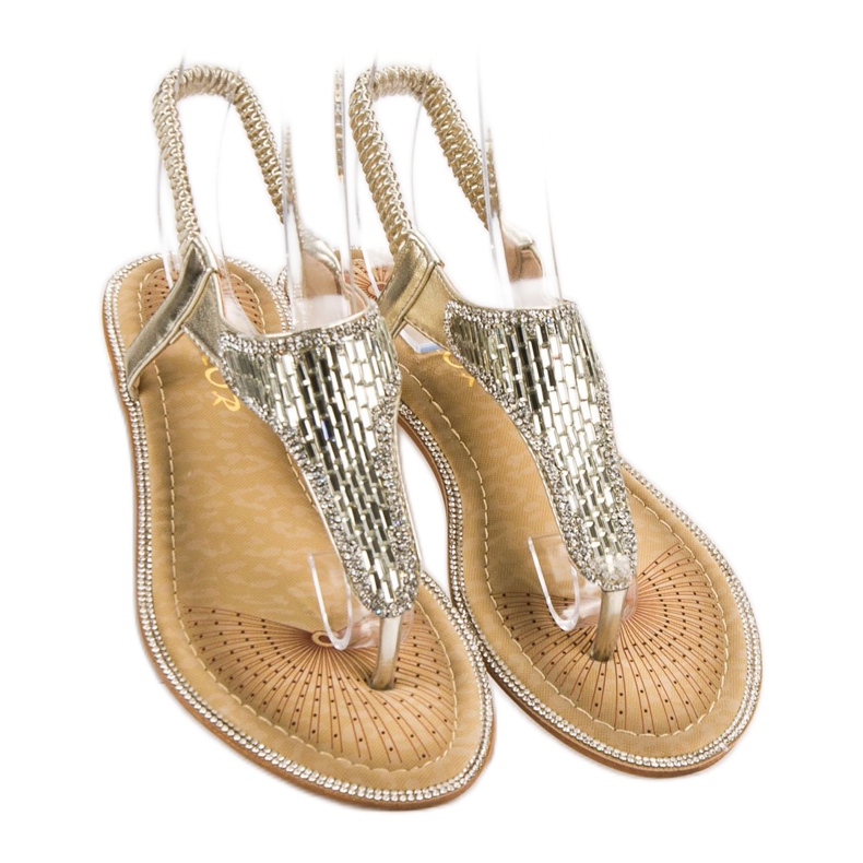 Encor Sandals With Crystals yellow 1