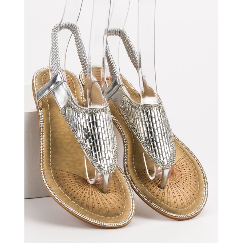 Encor Silver Japanese Sandals grey 1