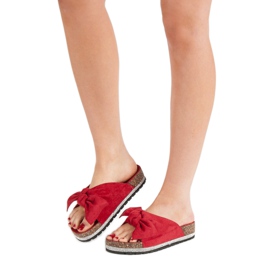 Anesia Paris Suede Slippers With Crystals red 2