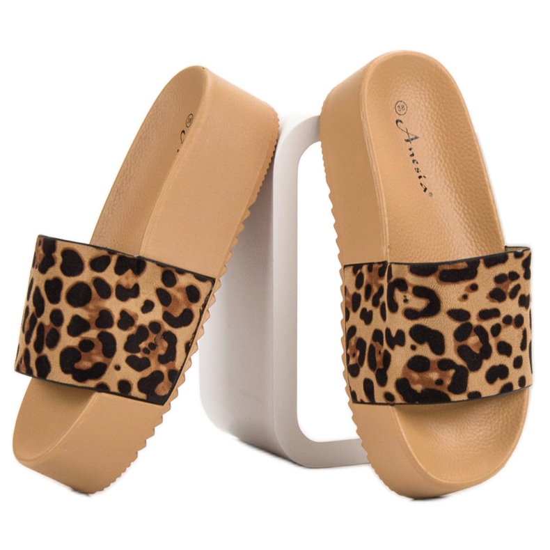 Anesia Paris Suede Slippers On The Platform brown 1