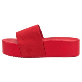 Anesia Paris Suede Slippers On The Platform red 4