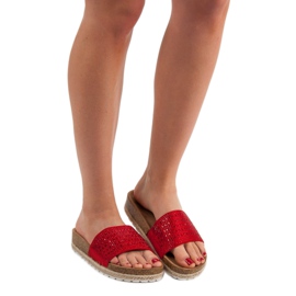 Seastar Red Slippers With Zircons 1