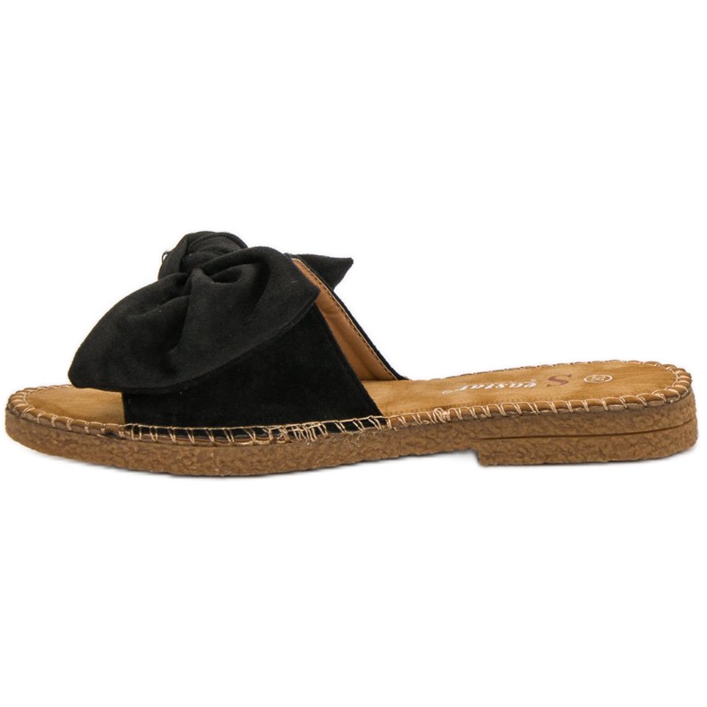 Seastar Black Slippers With A Bow 1
