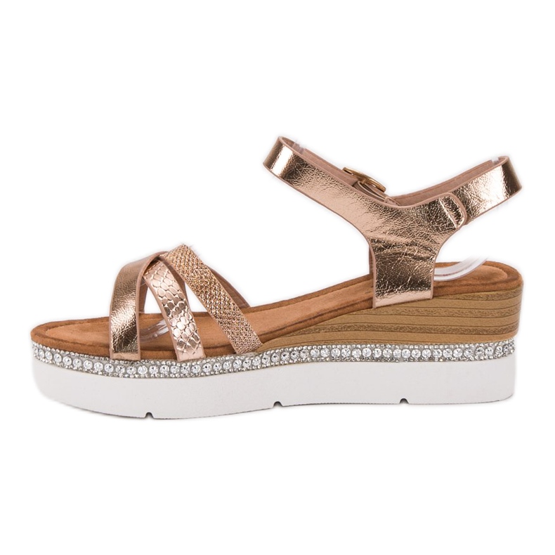 Seastar Fashionable Sandals With Cubic Zirconia yellow 1