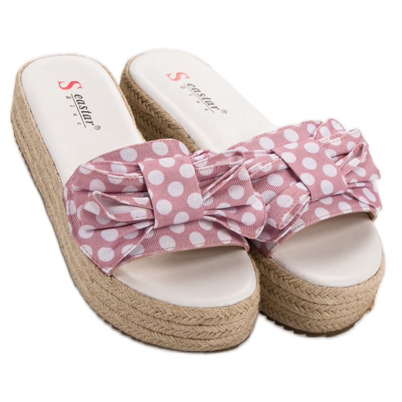 Seastar Dotted Slippers pink 1 Seastar Dotted Slippers pink 1