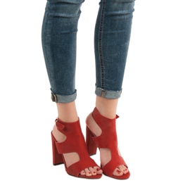 Ideal Shoes Sexy high-heeled sandals red 1