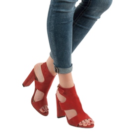 Ideal Shoes Sexy high-heeled sandals red 2